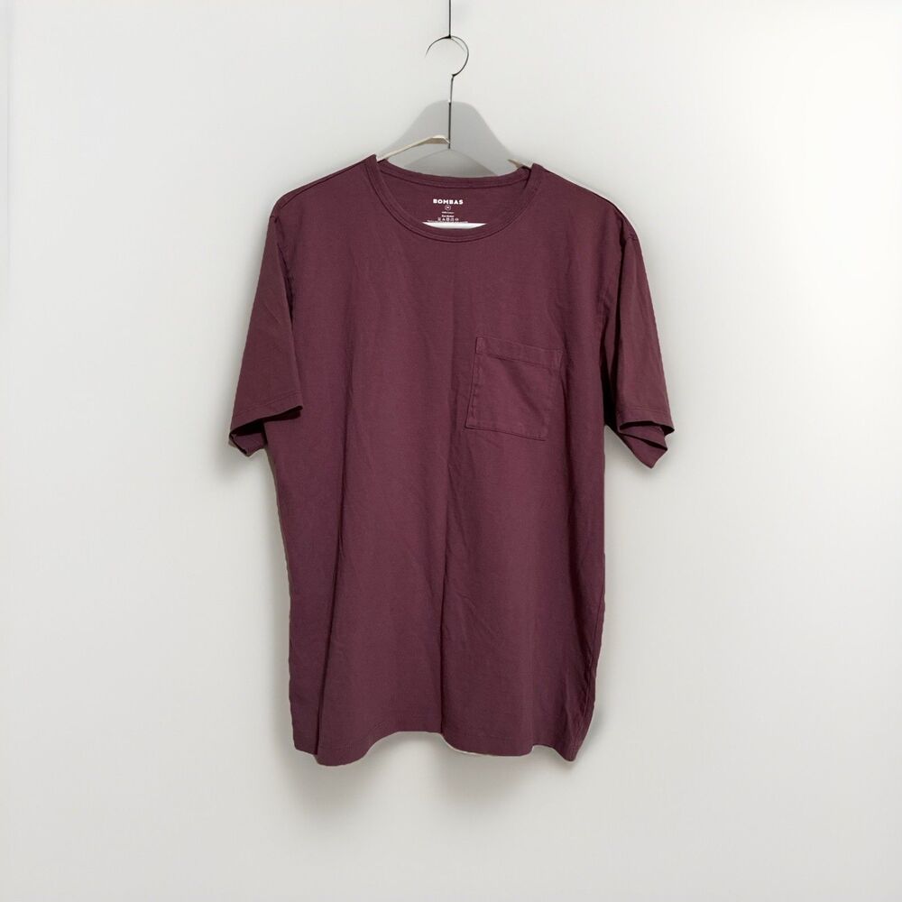 Bombas Bee Better T-shirt Pima Cotton Crew Neck Men's M Wine Short Sleeve